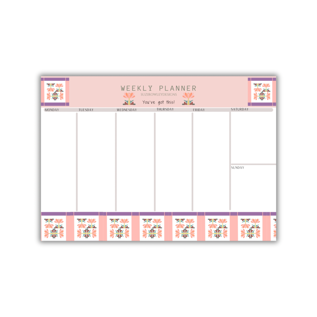 Weekly Planner - Floral Pattern