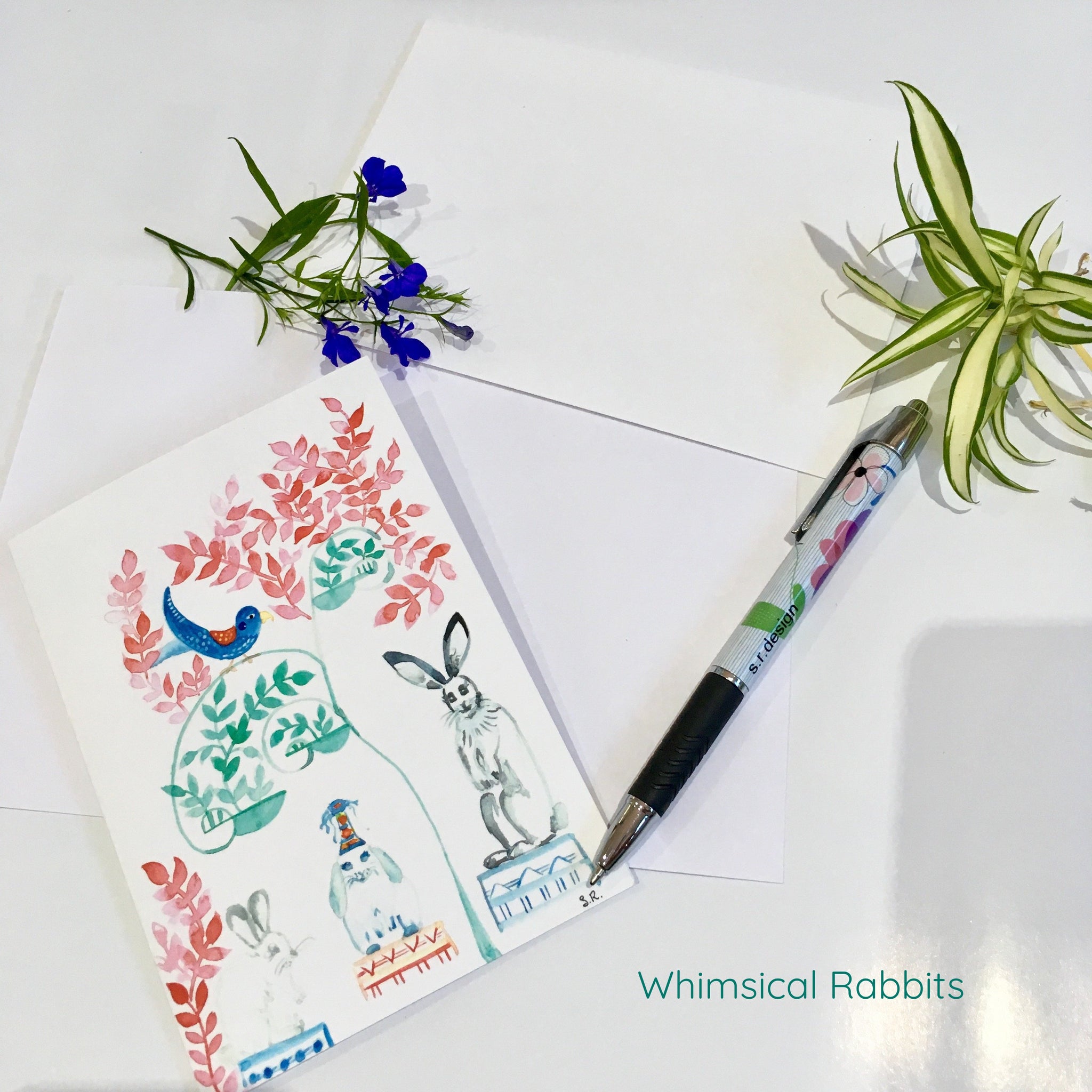 Whimsical Rabbits Card